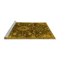 thumbnail image 2 of Ahgly Company Machine Washable Indoor Round Medallion Yellow Traditional Area Rugs, 7' Round, 2 of 4