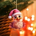 thumbnail image 3 of Creative Cartoon Christmas Chicken Christmas Decoration Pendant Acrylic Car Pendant Backpack Keychain/ Christmas Ornament G, 3 of 5