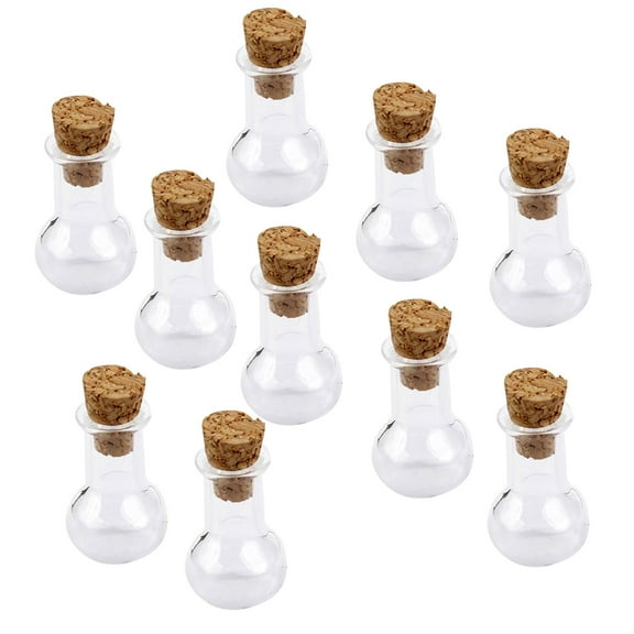 KALLORY Glass Jars Clear Bulb Shape For Craft Projects And Home Decoration 10Pcs