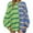 Green, variant on Color Block Patchwork Striped Print Women Oversize Loose Knit Sweater Pullover