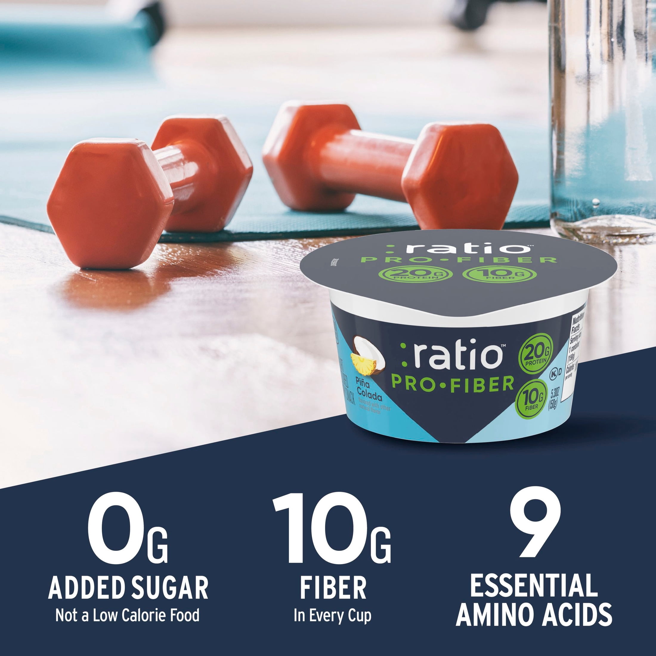 Ratio Pro-Fiber Yogurt Cultured Dairy Snack Cup, Pina Colada, 5.3 oz