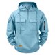 thumbnail image 4 of pstuiky camisas de manga larga para hombre, Sudadera con capucha, cremallera de un cuarto y múltiples bolsillos de manga larga de color liso para hombre Tops casuales para hombres xxxl, 4 of 4