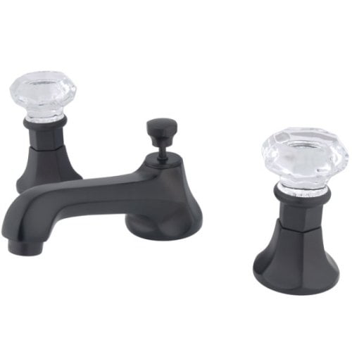 Kingston Brass Robinet de Lavabo à Large Diffusion avec Poignée en Cristal, Chrome