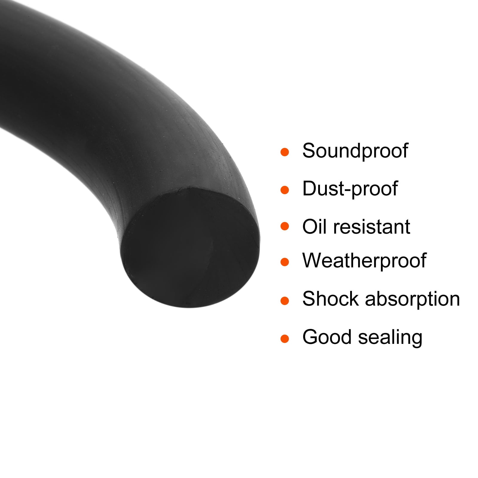 Unique Bargains Nitrile Rubber Round Seal Strip for DIY Gasket 2mmx3m