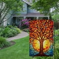 thumbnail image 5 of America Forever Stained Glass Tree House Flag,  Double Sided, Vibrant Fall Tree with Sun, Tree of Life, Autumn Seasonal Outdoor Flags for Yard, Lawn, and House, 5 of 8