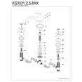 thumbnail image 3 of Kingston Brass KS3335AX Heritage Two-Handle Deck Mount Roman Tub Faucet, Oil Rubbed Bronze, 3 of 4