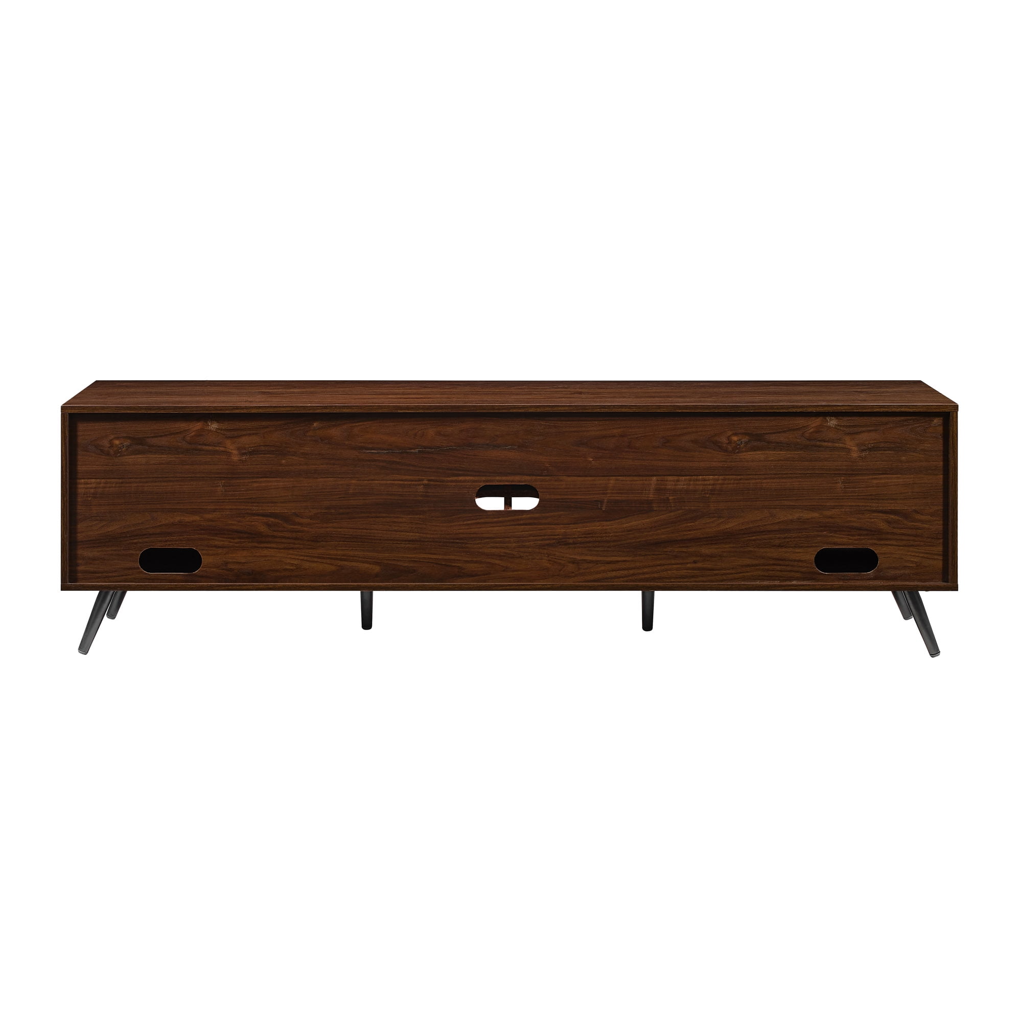 Walker Edison Mid-Century Modern Angle-Door TV Stand for TVs up to 80”, Dark Walnut