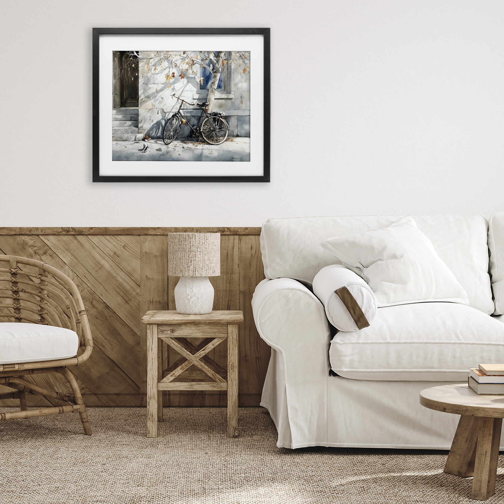 Stupell Industries Autumn Ride on Quiet Street Black Framed Print Under Glass, design by Franklyn Gregory