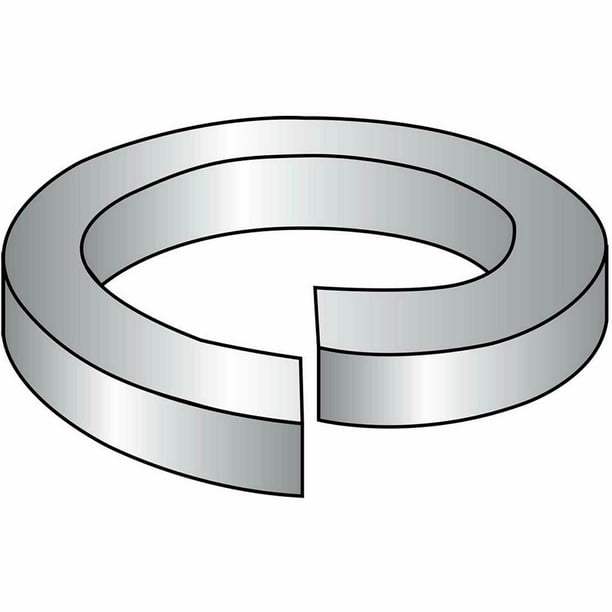 Hi Collar Split Lock Washer, 5/16", Medium Carbon Steel, Plain, 100
