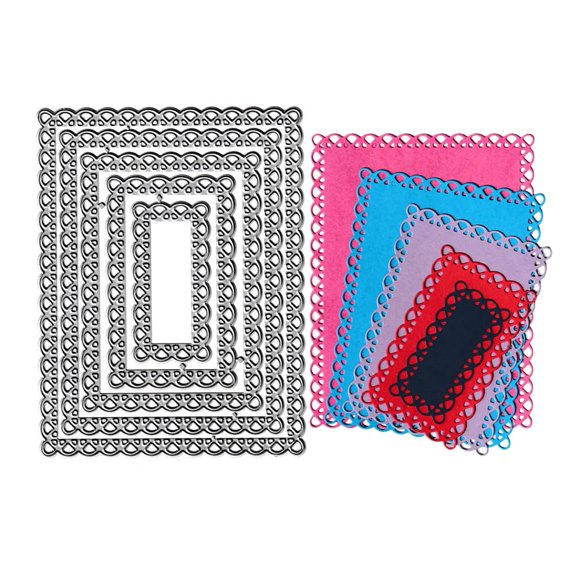 Troqueles de corte AHTOLS marco rectangular de encaje x5 y cuadrado de encaje