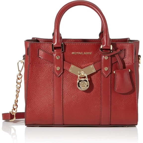 Michael Kors Nouveau Hamilton Pebbled Leather Satchel, Brandy