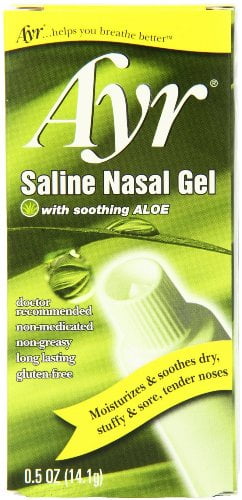 Ayr Saline Nasal Gel, With Soothing Aloe, 0.5 Ounce Tube 4 pack