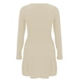 thumbnail image 6 of VISALY Women's Knit Dress Round Neck Casual Tunic Dress Slimming Fitted Dress Fall Trendy Elegant Dresses for Women Long Sleeve Crew Neck Soft Pullover Dress Basic Knit Sweater Dress Beige L, 6 of 9
