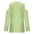 thumbnail image 4 of FAIWAD Women's Striped Long Sleeves Cold Shoulder Tops Criss Cross V Neck Fall Trendy Going out Blouse Tees, 4 of 5