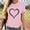 B132 Pink Womens Summer Tops Clearance Under $5, variant on Summer Xqxayjr Summer Blouses for Womens Under $10 Casual Short Sleeve Shirt Love Heart Graphic Print Basic Crew Neck Trendy Spring Tops Mother Day Gifts