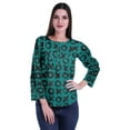 thumbnail image 2 of Moomaya Printed Button Placket Full Sleeve Top Round Neck WoMen's Casual Summer Tunic, 2 of 6