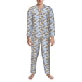 thumbnail image 3 of Sikiie Cute Sloth Mens Pajama Set, Soft Warm Long Sleeve Sleepwear, Cozy Button-Down Pjs for Men-, 3 of 7
