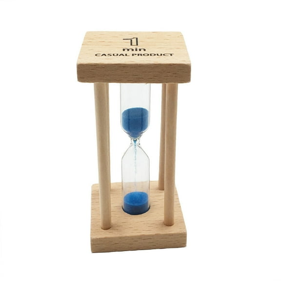 Worgeous  Visual Timer Small Square Wooden Hourglass One Minute Sand Mini Child