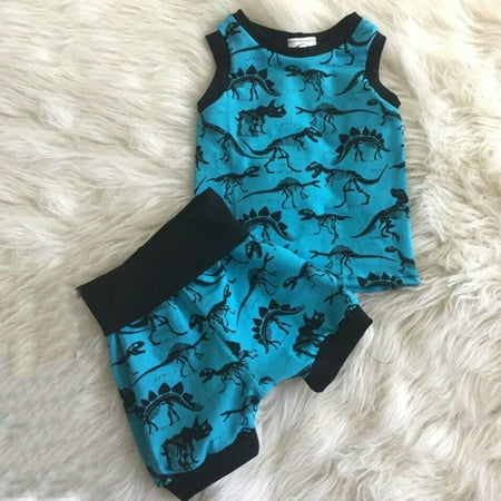 Infant Baby Bows - Newborn Infant Baby Boys Dinosaur Vest Tops T-shirt Shorts Pants Summer Outfits Clothes