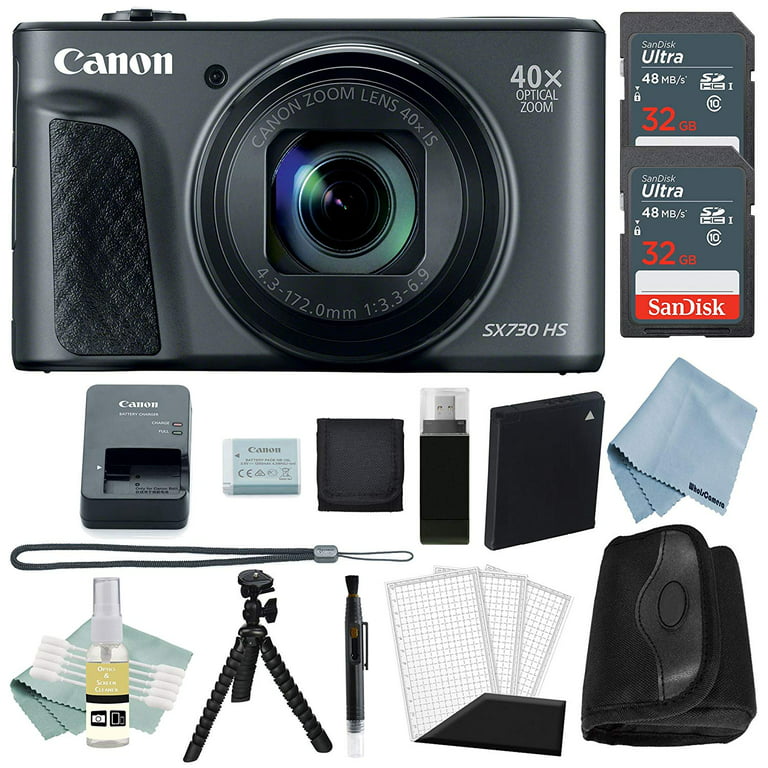 Canon PowerShot SX730 HS Digital Camera Black + Advanced Bundle