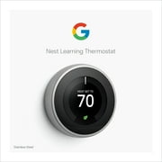 Nest Learning Thermostat, Easy Control for Every Room, Stainless Steel (3rd Gen)