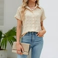 thumbnail image 6 of Women's 2025 Fashion Tops 3/4 Length Sleeve Business Casual Blouses Summer Tees Shirts School Outfits for Teachers, 6 of 7