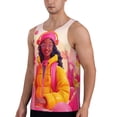 thumbnail image 2 of Logiee Digital Nomad Pink Landscape Print Men's Workout Tank Top,Quick Dry Workout Tank Top,Gym Muscle Tee,Fitness Bodybuilding Sleeveless T Shirt-Medium, 2 of 7