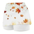 thumbnail image 4 of LEBONYARD Plus Size Womens Clothes,Women's Lightweight Performance Yoga Skort,Women's Maple Leaves Print Pleated Tennis Skirts Athletic Stretchy Yoga Fake Two Piece Shorts Skirt White XXL, 4 of 5