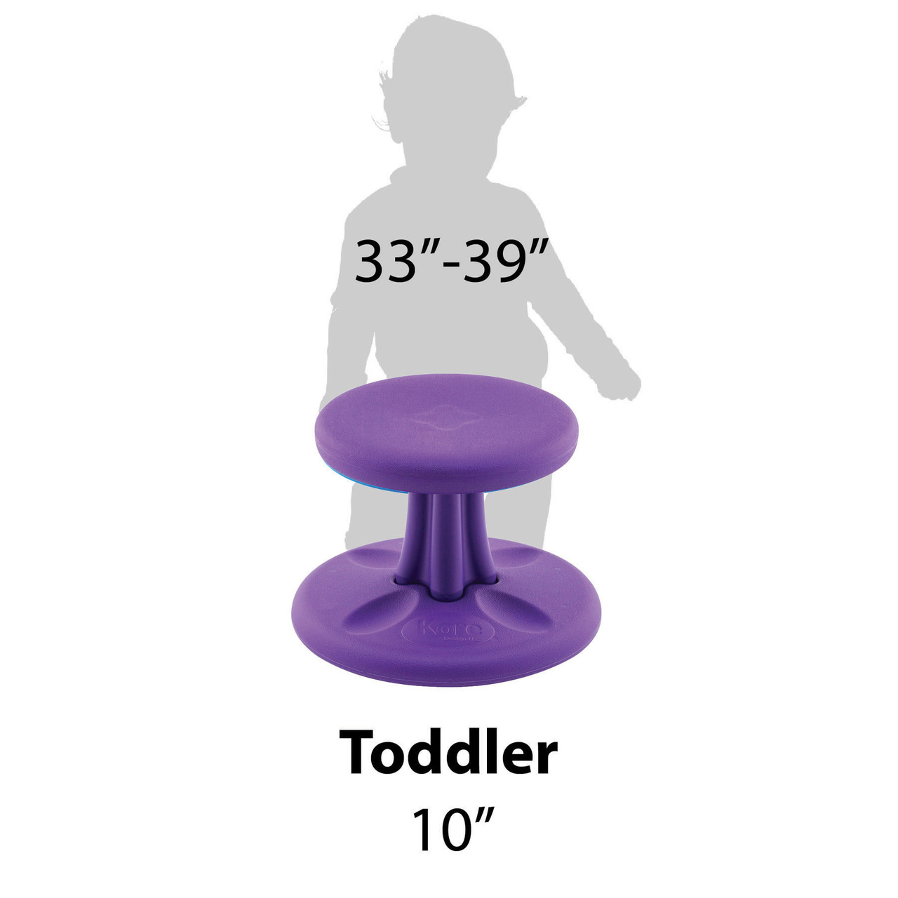 Kore Wobble Chair - Flexible Seating Stool for Toddlers, Age Range 2-3, Now with Antimicrobial Protection - Purple (10in Tall)