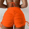thumbnail image 2 of CAIVO Women Plus Size Solid Color&Print Hight Waist Brazilian Bikini Bottom Swimwear Briefs Bikini Bottom Side Tie Thong Bathing Skirt Swimbottom Boho Beach Vacation Summer Swim Wear, 2 of 6