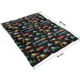 thumbnail image 4 of Cartoon Traffic Vehicles Planes Black Pattern Blanket,Comfortable Soft Flannel Throw Blanket,All Season,Warm Lightweight Blankets for Sofa Bed Couch Living Room Chair,60"x80", 4 of 4