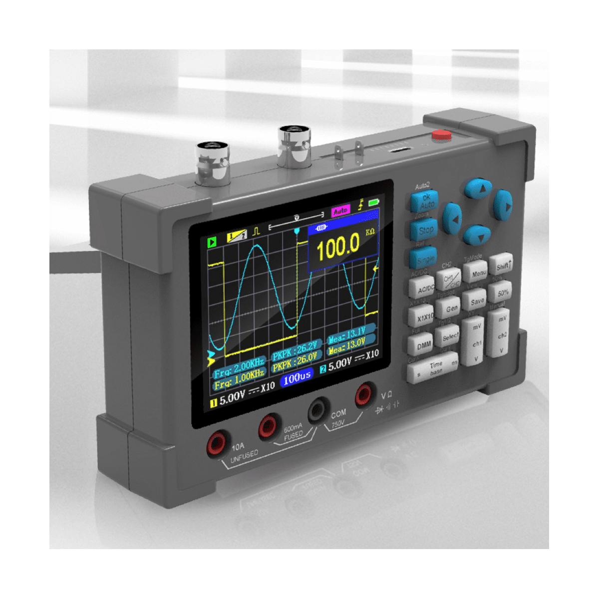 DSO3D12 3.2 Inch Desktop Digital Oscilloscope 120M Bandwidth Dual Channel Multimeter and Signal Generator 120M