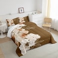 thumbnail image 3 of Manfei Vintage Floral Bedding Comforter Set,Ink Painting Artistic Twin Comforter Sets,Brown White Bedding Set For Adults,Ultra Soft Home Decor Reversible,2 Pieces, 3 of 8