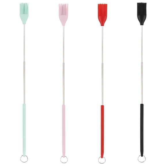 OUNONA 4-Pack Silicone Grill Basting Brushes BBQ Cooking Tools for Barbecue and Grilling