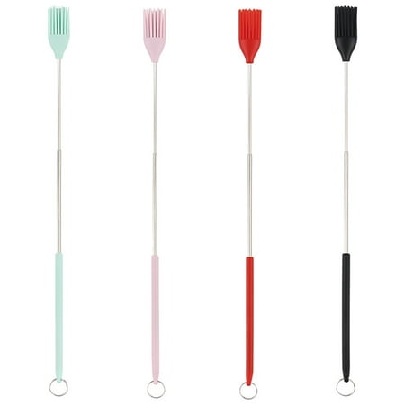 

HEMOTON 4pcs Silicone Basting Brush Retractable Baking Brush Colored Pastry Brush Oil Brush
