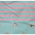 thumbnail image 4 of oneOone Organic Cotton Poplin Twill Fabric Stripe & Cat Face Animal Print Fabric BTY 42 Inch Wide, 4 of 4