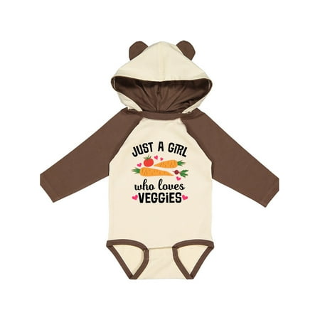 

Inktastic Just A Girl Who Loves Veggies Gift Baby Girl Long Sleeve Bodysuit