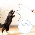 thumbnail image 5 of Juguete para gato, varita para gato, juguete interactivo para gato, campana para gato interior, tira de felpa de arco iris, 5 of 5
