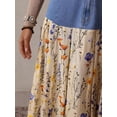 thumbnail image 7 of Womens Blue Denim Waist Floral Patchwork Maxi Skirt Casual Bohemian Style, 7 of 7