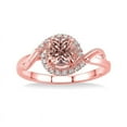 thumbnail image 2 of 1.25 Carat Round Morganite and Diamond Halo Engagement Ring in 14k Rose Gold affordable morganite and diamond engagement ring, 2 of 3