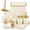 Beige&gold-9-Piece Bath Set, variant on 23-Piece Bath Set with Shower Curtain Black