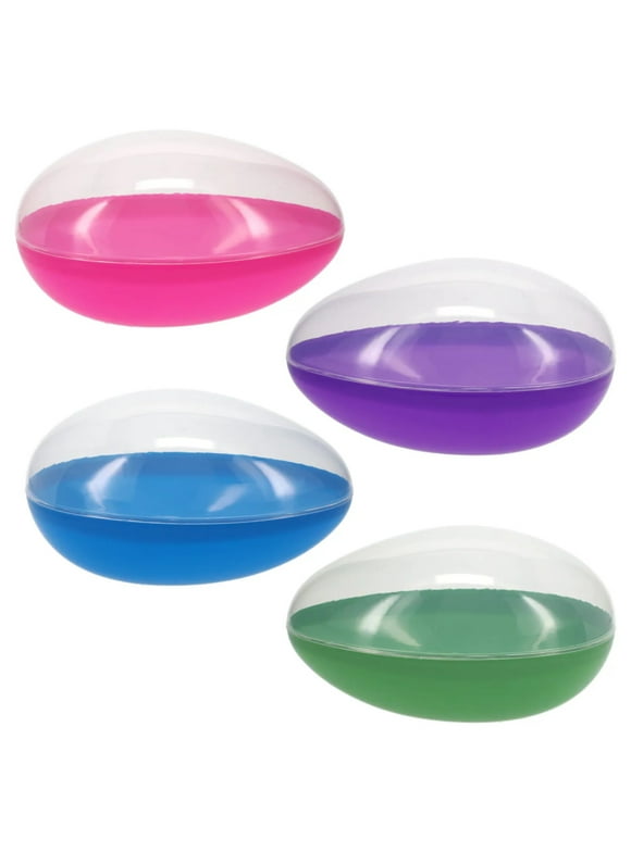 CGT Easter Jumbo Plastic Egg-Shaped Containers Spring Fillable Treat Egg Hunt Party Favors Dcor Kids Goodies Surprise Basket Giveaways Candy Box Pink Purple Green Blue 10 in. (Set of 4)