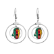 thumbnail image 1 of El Camerún bandera mascara facial gritando Cap Los pendientes cuelgan del aro de la joyería del círculo de la gota Unbranded M, 1 of 3