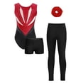 thumbnail image 2 of vastwit Gymnastics Outfit for Girls 4pcs Figure Ice Skating Training Suit Dance Leotard with Shorts Leggings Hairband Burgundy&Black 12, 2 of 8