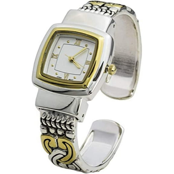 Blekon Collection Quartz Womens 26mm Metal Concho Cuff Bangle Watch