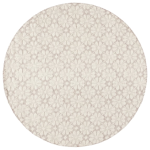SAFAVIEH Martha Stewart Vermont Emory Floral Area Rug, Ivory/Red, 6' x 6' Round