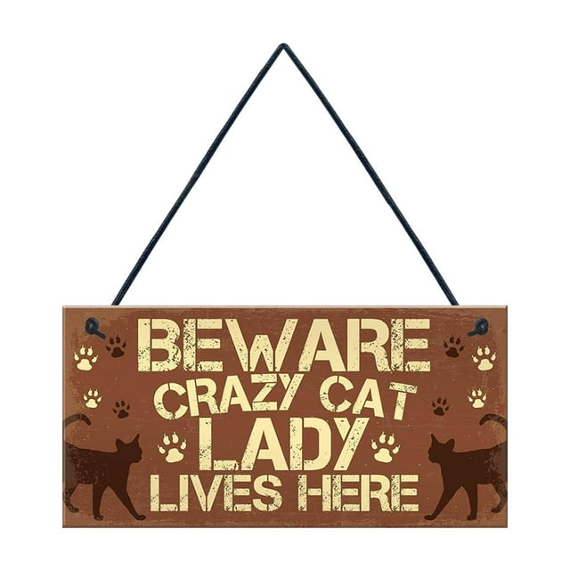 Letrero De Madera Etiqueta Para Gatos Decoración Rectangular De Madera Colgante Con Eslogan Para Mascotas Decoración