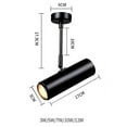thumbnail image 2 of FSLiving High Accent 3W LED Spotlight Black Barrel Decorative Light Stage Spotlights Adjustable Up and Down Pendant Lighting 5.9ft Cord for Loft Gallery Exhibition, 2 of 3