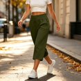 thumbnail image 6 of Endives Capri Pants for Women High Waist Stretchy Pull On Loose Walking Pants With Side Pockets Lightweight Straight Leg Crop Pants, 6 of 6