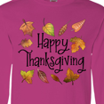 thumbnail image 3 of Inktastic Happy Thanksgiving Fall Leaves Long Sleeve T-Shirt, 3 of 4